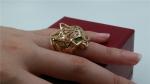 Car Tier PanthèRe De Car Tier Ring In 18K Yellow Gold Tsavorite Garnets Onyx