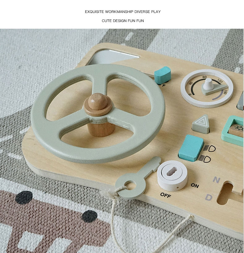 Macaron Design Wooden Busy Board for Early Childhood Education and Cognitive Development