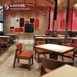 PU Leather Solid Wood Upholstered Dining Chairs 58cm Width For Restaurant Home