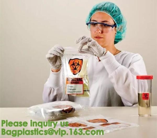 Bio Hazard Tote Bags,Stick-on Red Bio Hazard Waste Bags 6" x 6" 200/Bx,Shop Bio