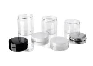 Wholesale 150ml 200ml 250ml 500ml 8 oz clear Cookie Peanut Food Butter Cream Cosmetic Plastic Jars with Lids from china suppliers