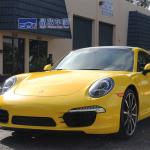 Yellow Metallic PVC Vinyl Film Practical Anti Scratch For Car Body
