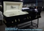 Caskets Cambridge Mahogany Funeral Casket With Almond Velvet Interior - Solid