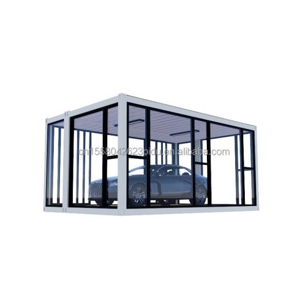 Customized Color 20ft Container Car Exhibition Hall Prefabricated House Folding