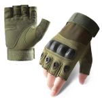 Hard Knuckle Combat Half Finger Tactical Gloves Shock Resistant For Hiking