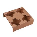 4 Cups Kraft Paperboard Disposable Paper Cup Holder Biodegradable