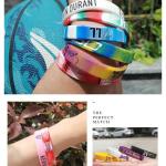 Multi Color Night Glow Luminous Silicone Wristbands for Basketball Football