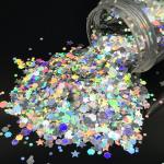 Other Holiday Supplies Die Cutting Printing Holographic Silver Chunky Glitter