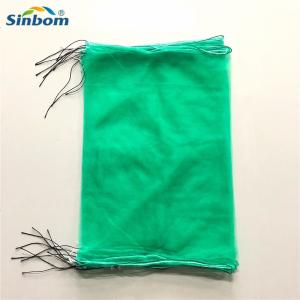 China 100% Virgin HDPE Drawstring Fruit Tree Protect Mono Mesh Net Green PE Date Bag on sale