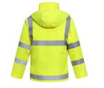 Reflective PPE Safety Wear Fluorescent Yellow Waterproof Reflective Raincoat