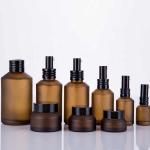 Sloping Shoulders 15g 20g 30g 50g 100g Amber Black Matte Glass Cream Jar with
