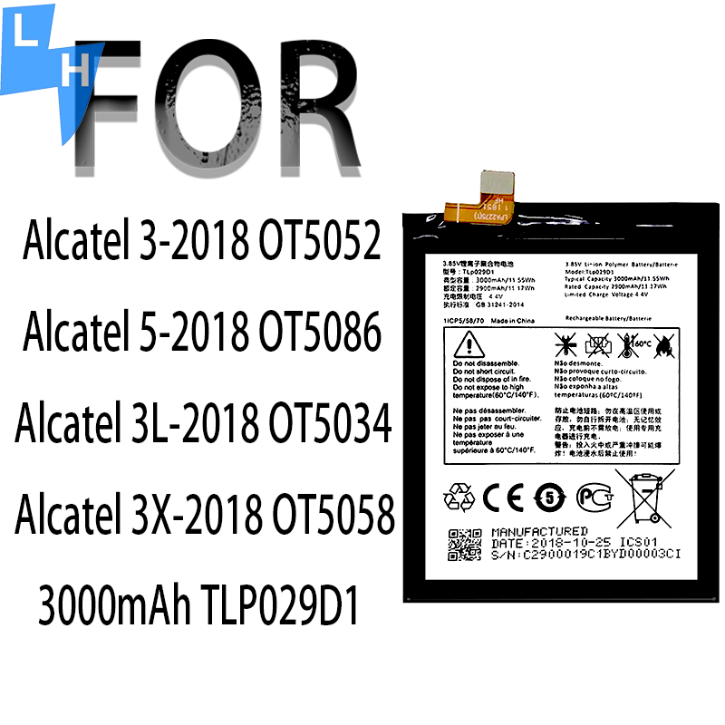 Stock 3000mAh TLp029D1 Battery Replacement for Alcatel Onyx Products Status Stock A