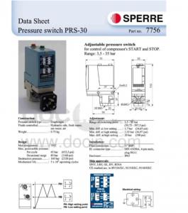Wholesale SPERRE  PRS-30 7756 Air Compressor Spare Parts Adjustable Air Compressor Pressure Switch from china suppliers