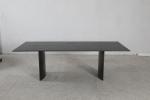 Modern Rectangle Dining Table With Customizable Top And Stainless Steel Base