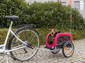 China Dog Bike Trailer, Folding Pet Dog Trailer Cart for Bicycle, Bike Cargo Wagon Carrier w/Universal Hitch & 20 Wheel on sale
