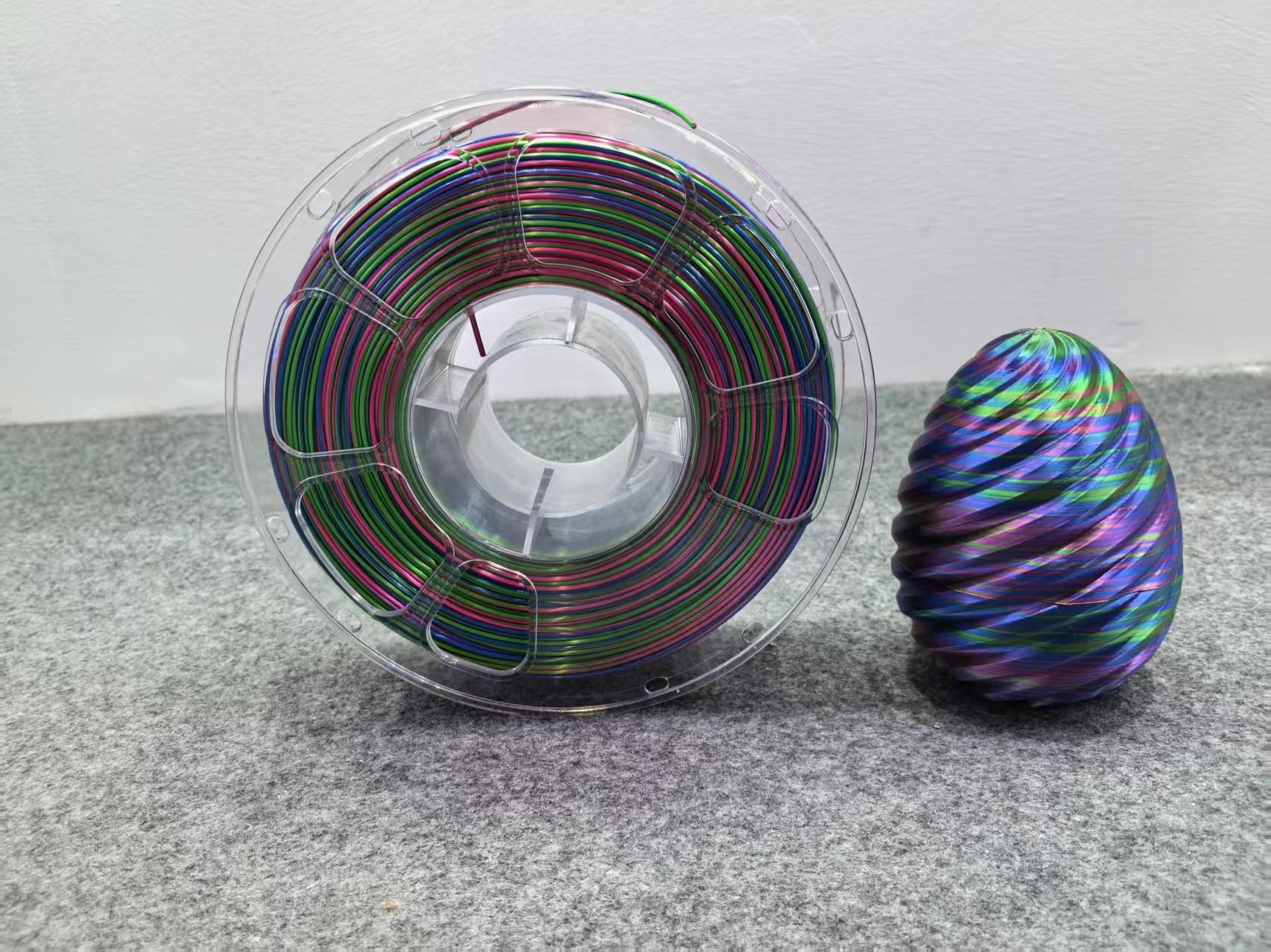 3D Printing Filament Multicolor Filament Spiral Colorful Red Blue Green PLA+ Color Change Filament 1.75mm