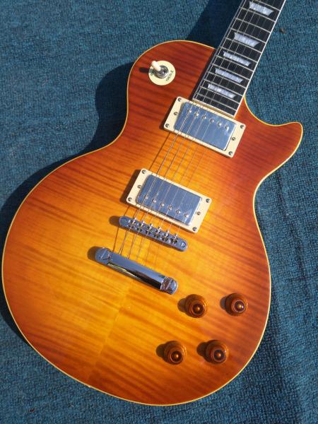 Tiger flame 1959 R9 LP standard electric guitar piece by piece neck body, Tune-o