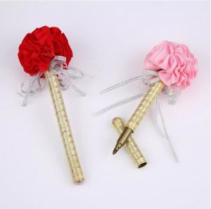 China Wedding Creative Signature pen flower design with Ribbon pendants Wedding Gift Pen promotion gift on sale