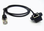 Gold Plated Network Data Cable 90 Degree Female Mount Panel With Screw Cable