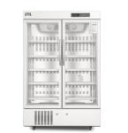 2-8 Degree Double Glass Door Biomedical Pharmacy Grade Refrigerator With LED