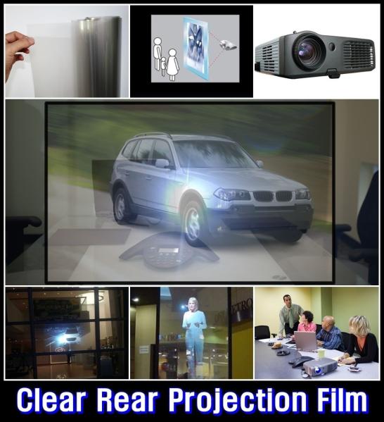 1.52x5 Meter transparent projection film , Holographic Rear Projection screen