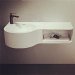 Corian Stone Wall - Mount Solid Surface Basin With Storage Room