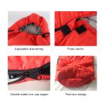 Red Adult Mummy Camping Sleeping Bags Ultralight Sleeping Bag With Fine Grid