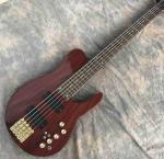 Custom Grand Guitar Bass 5 String Bass Elm Body Fingerboard Inlay Acoustic Steel