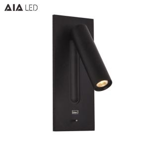 Wholesale Hotel customization bedside LED reading wall light USB charging hidden switch multifunctional bed wall spotlight from china suppliers