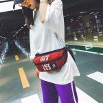 Hip hop earth cool Fanny pack pure color retro cross body bag with character