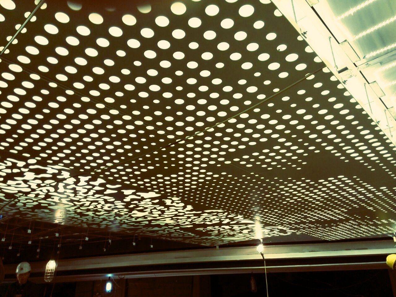 Alloy 5052 Wooden Texture Exterior Aluminum Ceiling Panels , Suspended Ceiling Panels