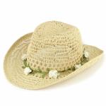 Summer Unisex Woven Straw Cowboy Hats With Fedora Band Outdoor Protecting