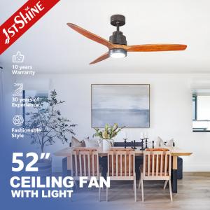 Wholesale 110-240V/50Hz-60Hz 10 52 Inch Wood Blades Ceiling Fan with LED Lights Remote Control from china suppliers