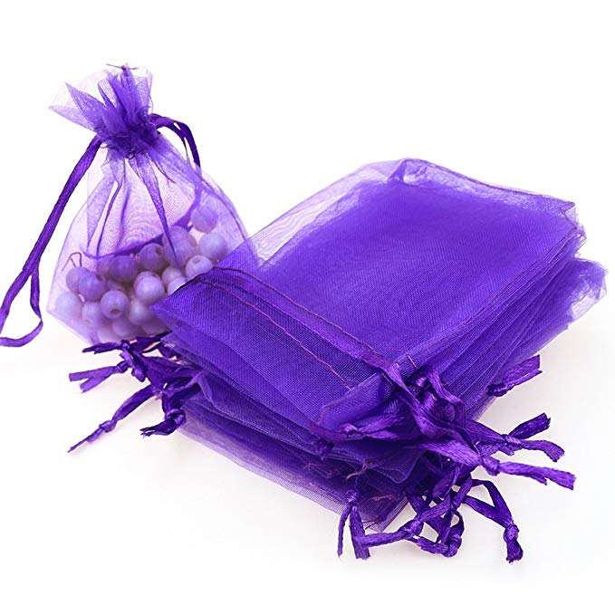 Organza Sheer Mini Mesh Drawstring Bags Beautiful Elegant With Ribbon Strip