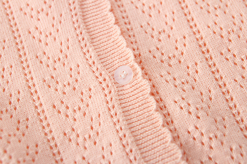 Summer Cotton Plain Knitted Cardigan Top Toddler Children Kids Girls Sweater