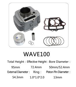 Wholesale Honda Series Motorcycle Cylinder Kit , 4 Stroke Single Cylinder Kit For Wave 100 from china suppliers