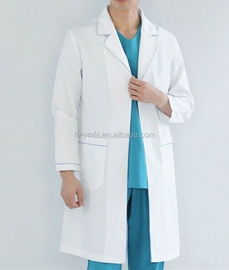 Hospital Operating Surgeons Medical Lab Coat Long Sleeve 100% Cotton