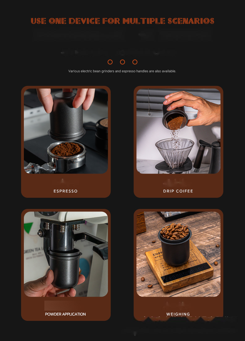 Crema Dosing Cup Hands Free Stainless Steel Universal Inverted Coffee Powder Cup for Coffee Machine