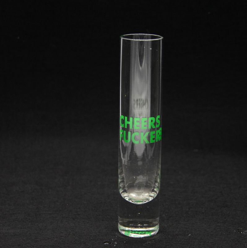 Long Sparkling Crystal Cocktail Glasses With Color Decal