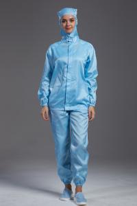 Wholesale ESD antistatic sterilied blue color jacket workwear with hood for the class 100 cleanroom from china suppliers