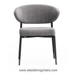 Fabire Upholstery BIFMA Armless Stainless Steel Dining Chairs