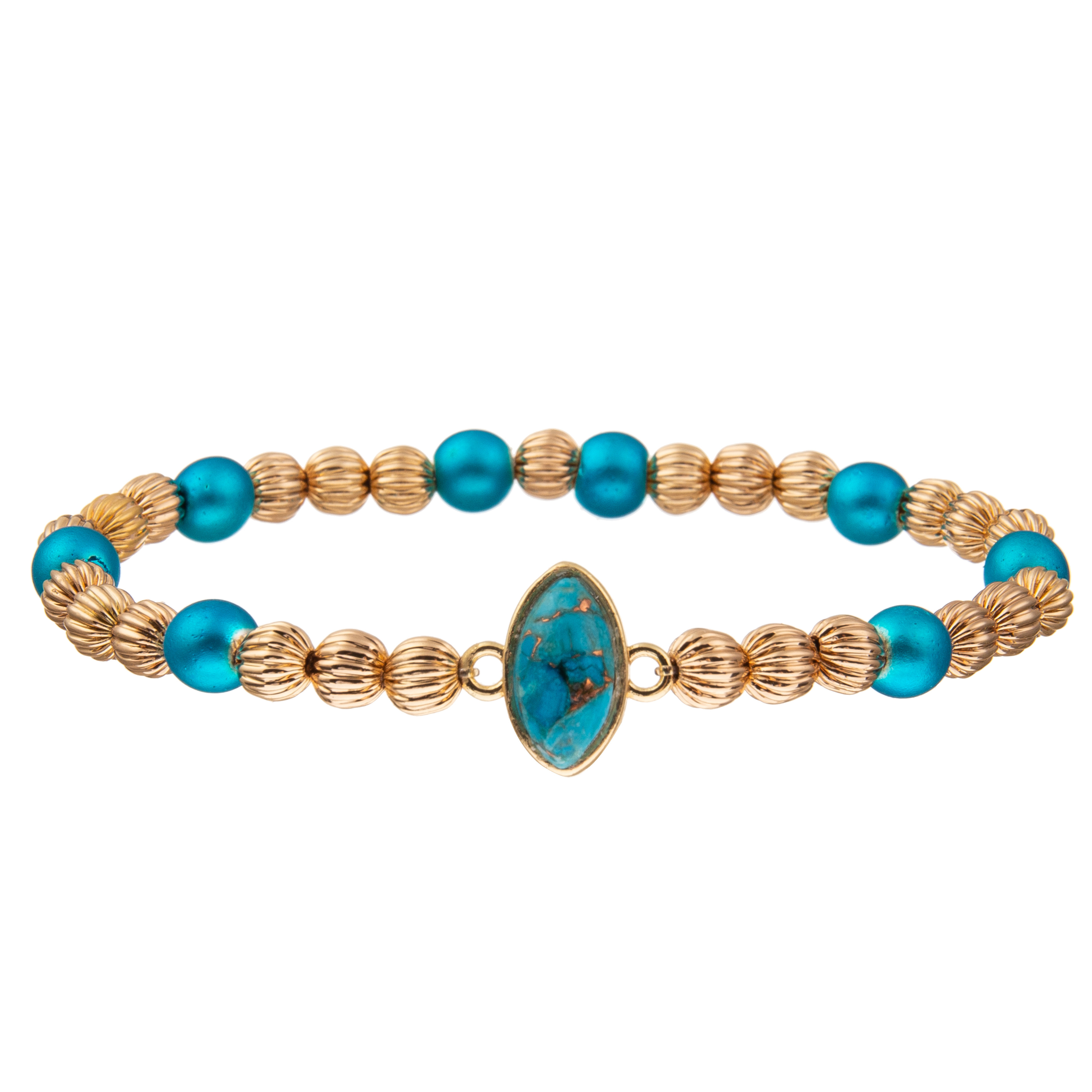 3 Colors Stone Handmade Beads Bracelets Gold Plated Pumpkin Shaped