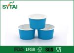Biodegradable Blue Paper Ice Cream Cups , PE Coated Materials