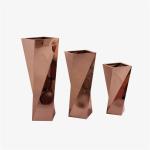 Customized special shaped stainless steel flower pots spiral planter