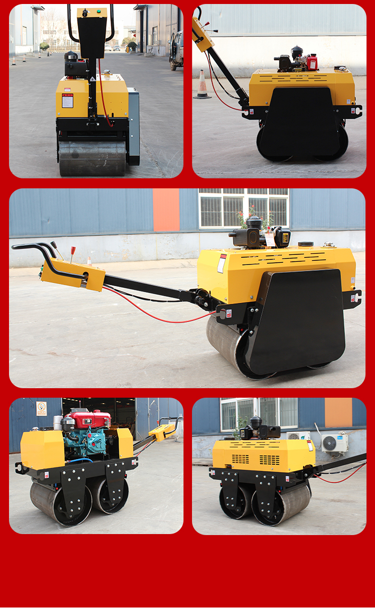 Mini 0.5 Ton Double Drum Vibrating Road Roller Compactor with Kawasaki Hydraulic Pump