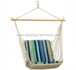 Single Cushioned Outdoor Hanging Hammock Swing Chair Soft  Polycotton Comfortable
