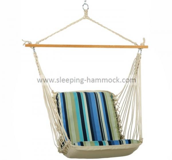 Quality Single Cushioned Outdoor Hanging Hammock Swing Chair Soft  Polycotton Comfortable for sale