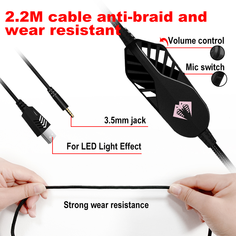 Computer Auriculares Auricular Wired Gamer Headphone USB Headset AAC Codecs