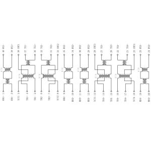 H1060NL , LP1060NL 4x10/100Base-T Magnetics Transformer SMD Module
