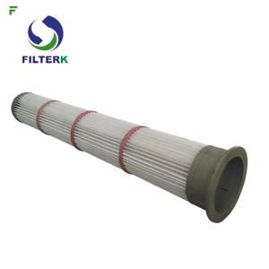 Wholesale Rubber Cap Pleated Filter Bags High Efficiency 153 * 2000mm Diameter For Cement from china suppliers